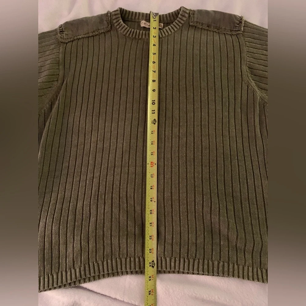 Retrofit Army Green Camo Patches Sweater XL